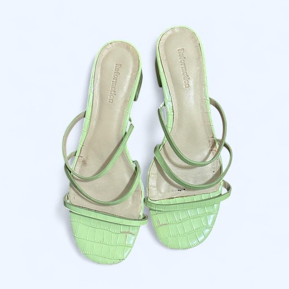 Reformation Green Strappy Women's Sandals - Picture 2 of 3